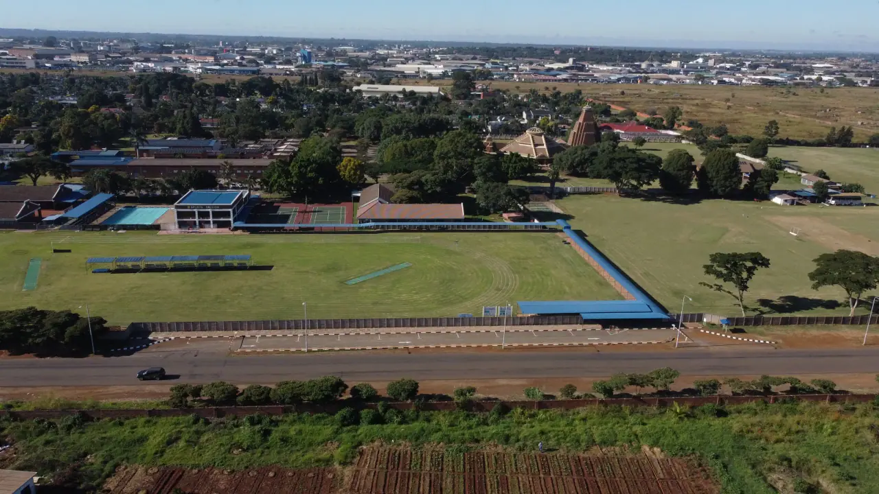 The Westridge campus and fields from the air