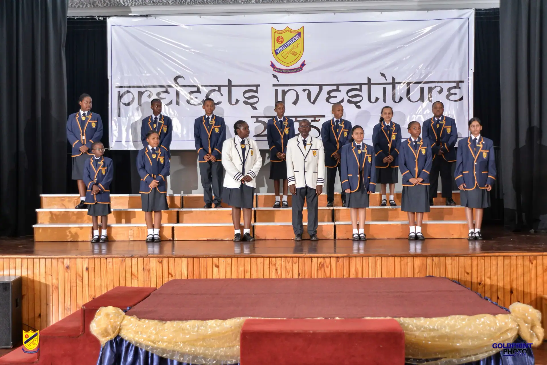 Prefects on stage at the Prefects Investiture